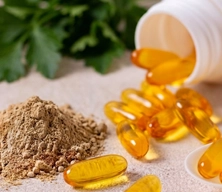 Superfood powder bag on retail shelf