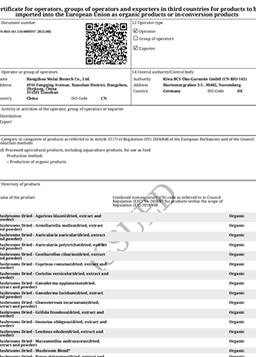 USDA Organic Certification